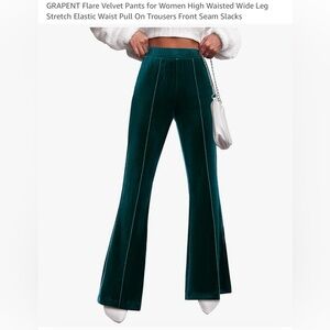 NWOT Elegant Teal Velvet Flare Pants